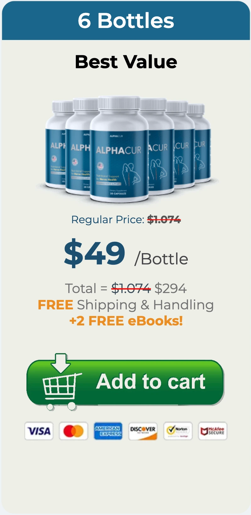 Alphacur price 6 bottles